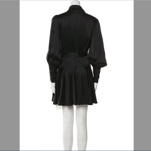 Zimmermann Black 100% Silk Wrap Dress Size Small - Picture 2 of 3